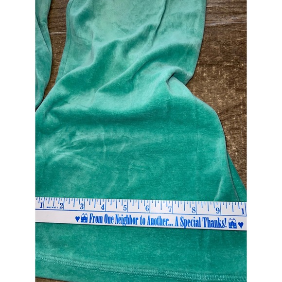 Y2K Women's Mossimo Neon Green Velour Track Suit Flare Pants SZ XL Lounge Wear - Picture 9 of 9